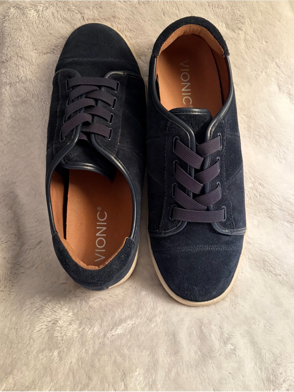Vionic Navy Suede Women's Casual Lace-Up Sneakers